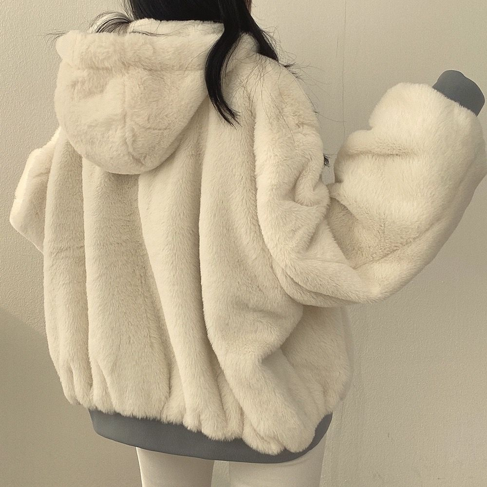 Lisslune | Reversible Fleece Women’s Jacket – Warm Lightweight Winter Jacket with Hood