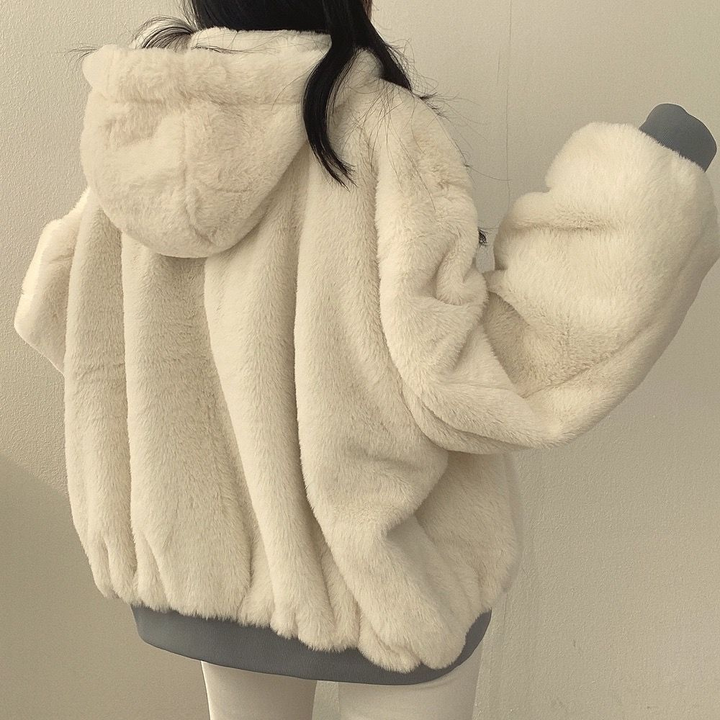 Lisslune | Reversible Fleece Women’s Jacket – Warm Lightweight Winter Jacket with Hood