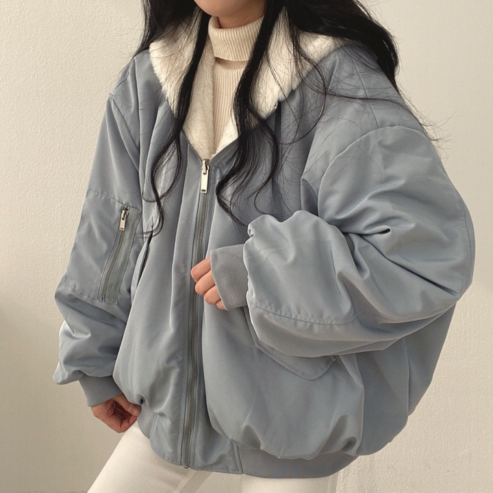 Lisslune | Reversible Fleece Women’s Jacket – Warm Lightweight Winter Jacket with Hood