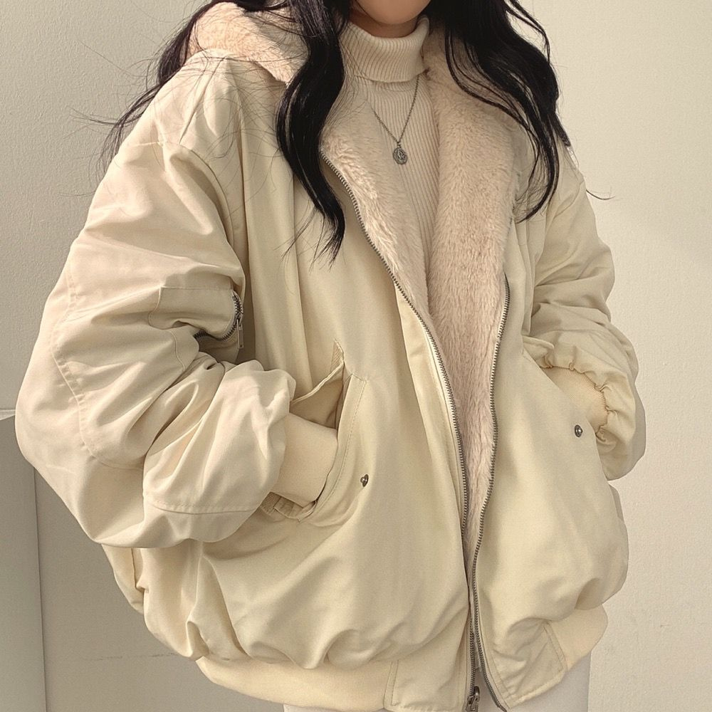 Lisslune | Reversible Fleece Women’s Jacket – Warm Lightweight Winter Jacket with Hood