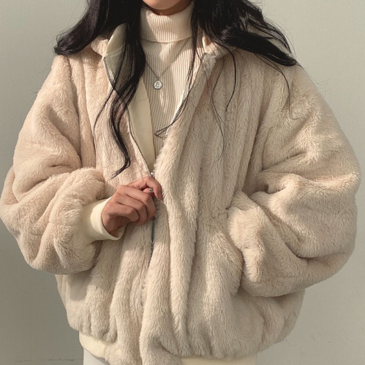 Lisslune | Reversible Fleece Women’s Jacket – Warm Lightweight Winter Jacket with Hood