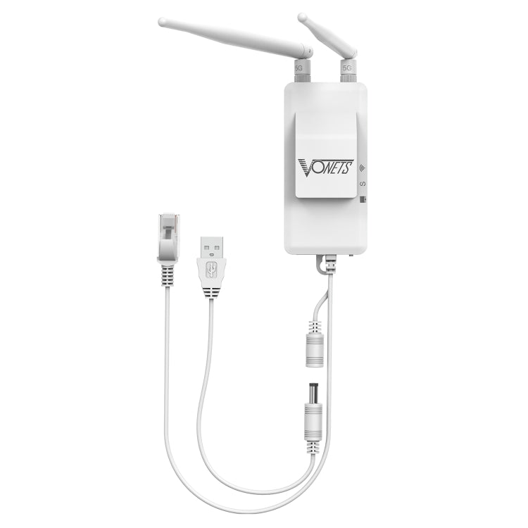 Lisslune | VONETS VAP11S-5G Mini Wireless Bridge 900Mbp WiFi Repeater with 2 Antennas & Fan (White)