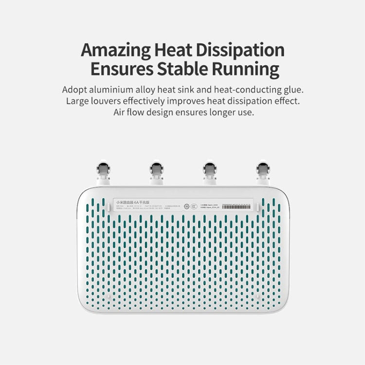 Lisslune | Original Xiaomi WiFi Router 4A Smart APP Control AC1200 1167Mbps 128MB 2.4GHz & 5GHz Dual-Core CPU Gigabit Ethernet Port Wireless Router Repeater with 4 Antennas, Supports Web & Android & iOS, US Plug (White)