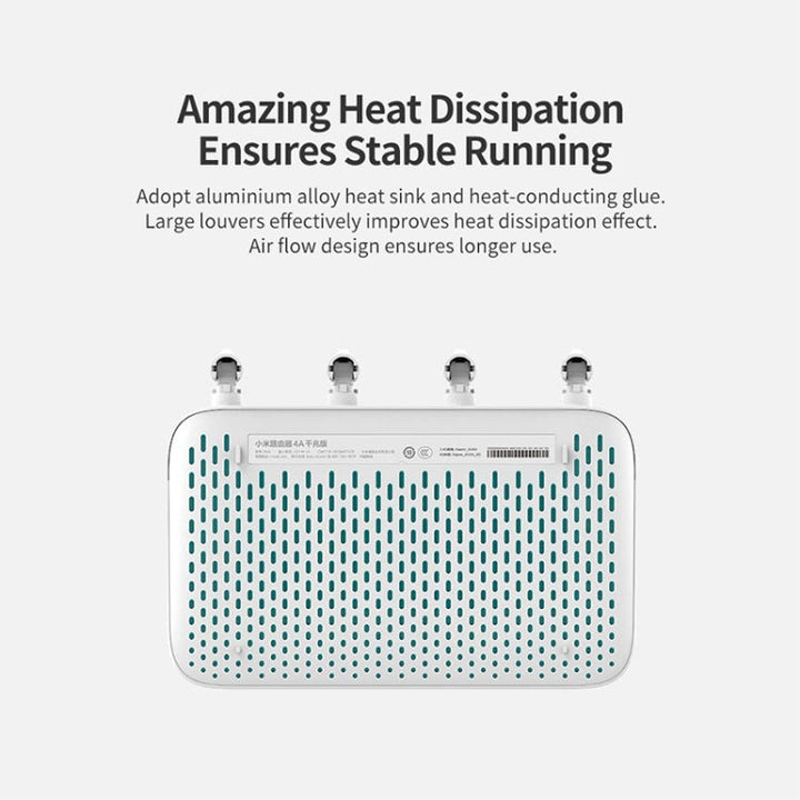 Lisslune | Original Xiaomi WiFi Router 4A Smart APP Control AC1200 1167Mbps 128MB 2.4GHz & 5GHz Dual-Core CPU Gigabit Ethernet Port Wireless Router Repeater with 4 Antennas, Supports Web & Android & iOS, US Plug (White)