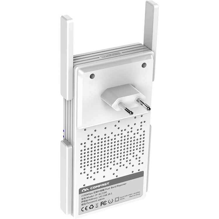 Lisslune | COMFAST CF-AC2100 2100Mbps Wireless WIFI Signal Amplifier Repeater Booster Network Router with 4 Antennas, EU Plug