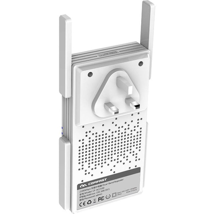 Lisslune | COMFAST CF-AC2100 2100Mbps Wireless WIFI Signal Amplifier Repeater Booster Network Router with 4 Antennas, UK Plug
