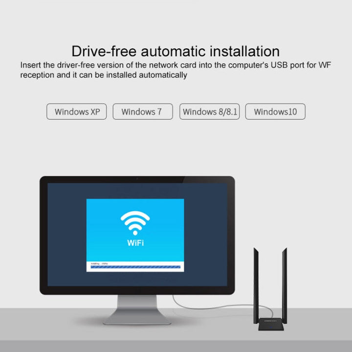 Lisslune | COMFAST CF-WU782ACV2 1300Mbps Dual-Band Wifi USB Network Adapter with 2 Antennas