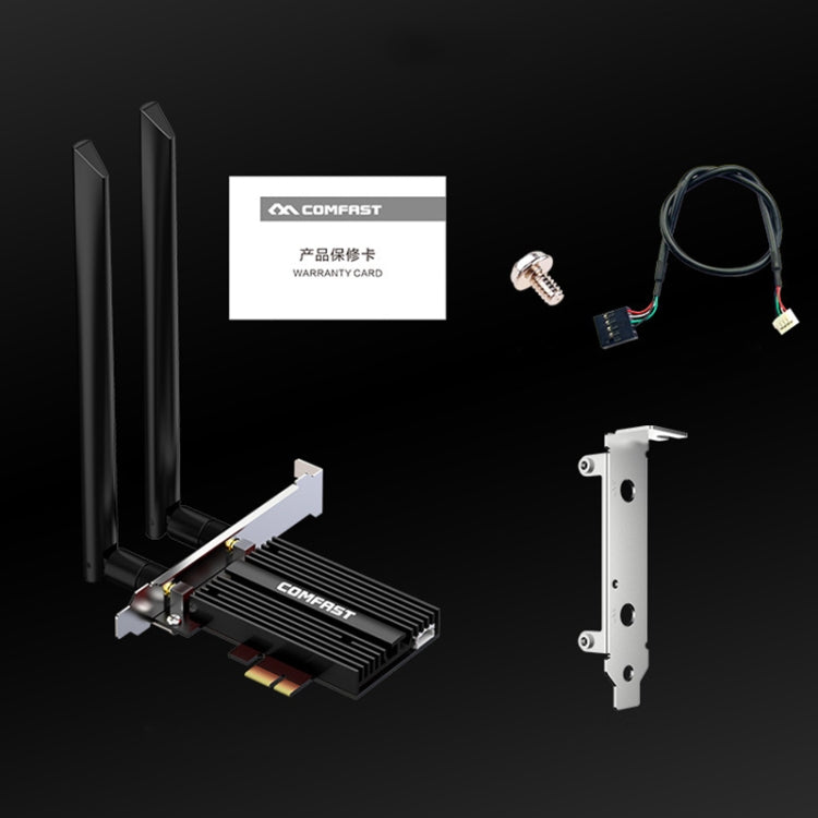 Lisslune | COMFAST CF-AX200 PRO 3000Mbps Bluetooth PCI-E Wifi network card adapter with 2 antennas