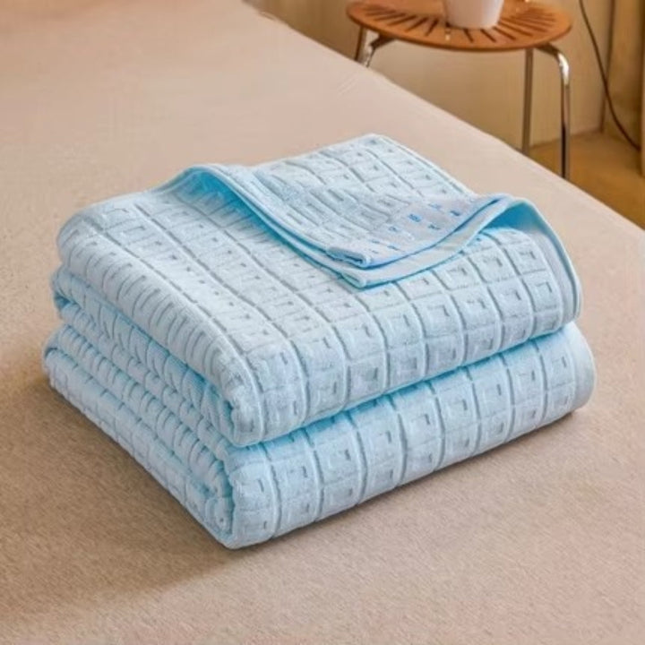 Lisslune | Waffle Cotton Summer Bedspread Throw Blanket