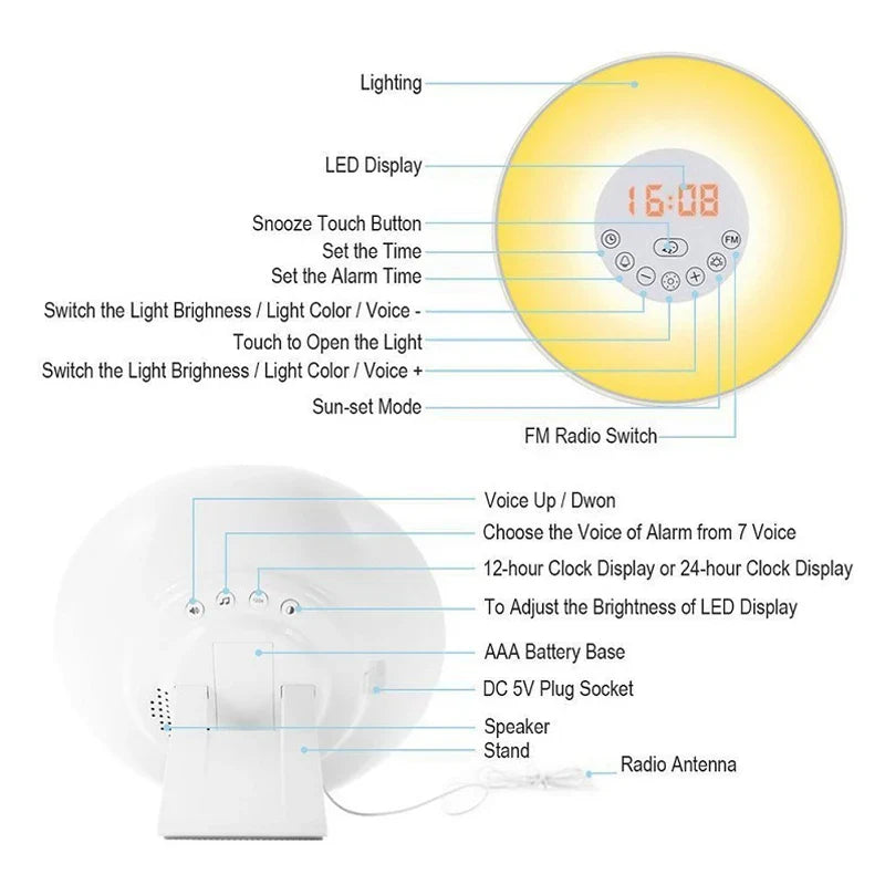 Lisslune | Loomi Alarm Clock | Wake Light | Wake up with natural light