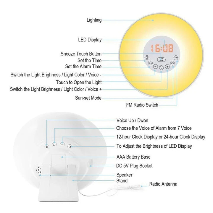 Lisslune | Loomi Alarm Clock | Wake Light | Wake up with natural light