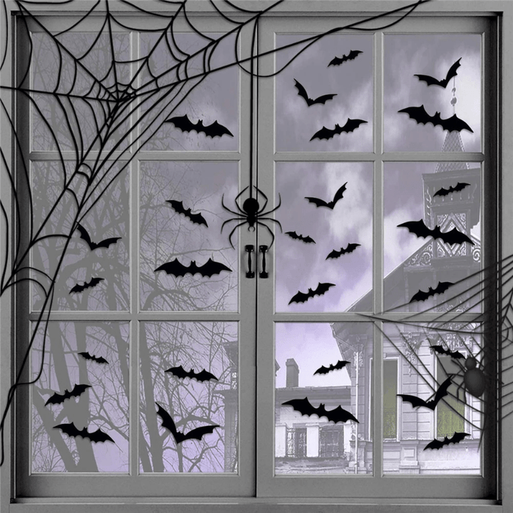 Lisslune | 3D Bat Wall Decals – Halloween Decoration Set for Walls & Parties