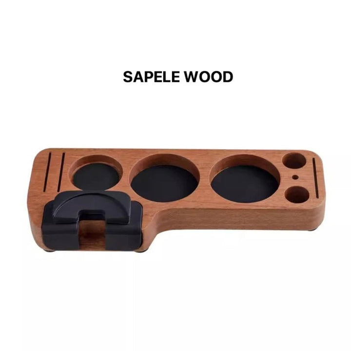 Lisslune | Walnut Espresso Tamper Station Coffee Bar Stand