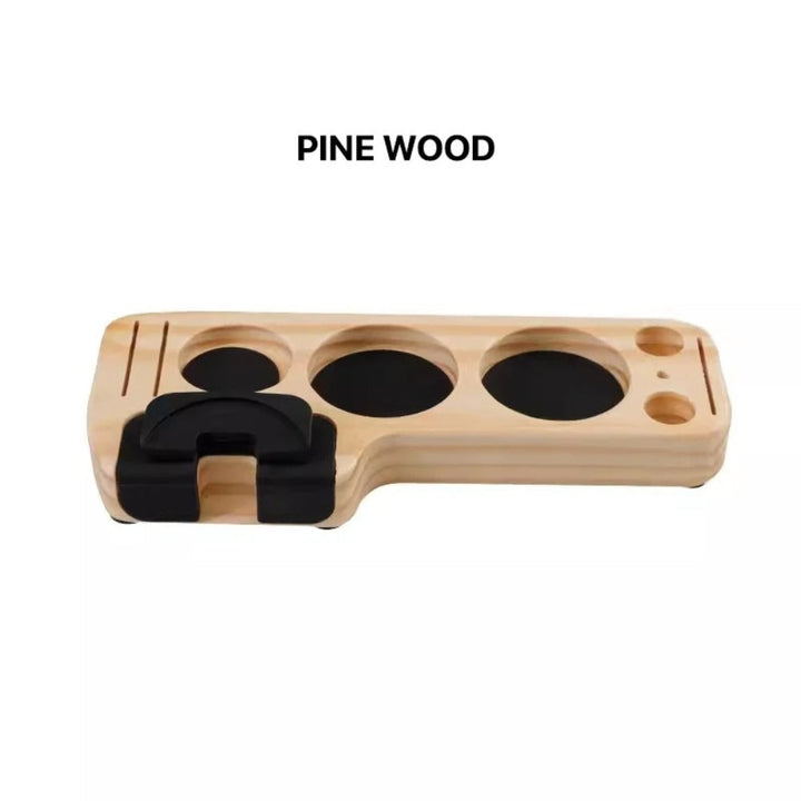 Lisslune | Walnut Espresso Tamper Station Coffee Bar Stand