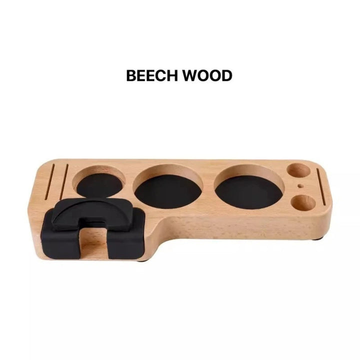 Lisslune | Walnut Espresso Tamper Station Coffee Bar Stand