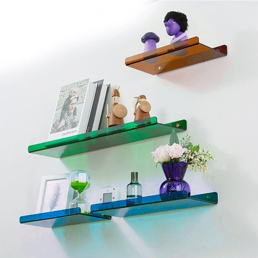 Lisslune | Floating Wall Shelf - Industrial Wall Shelf - Shower Shelf - Shower Board - Blue