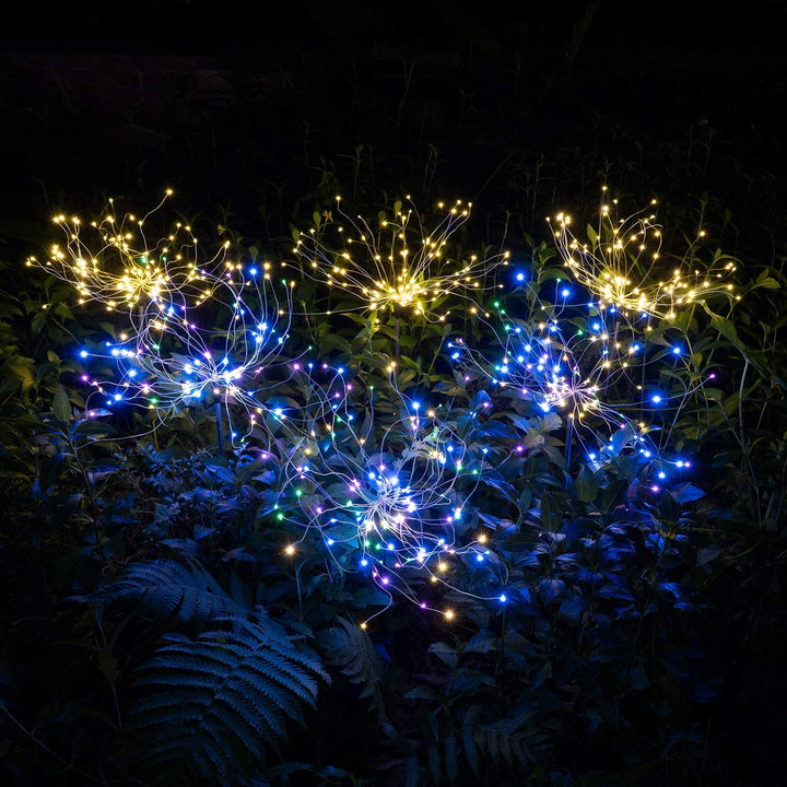 Lisslune | 4 Piece Solar Firework Garden Lights - Weatherproof LED Decorative Lighting, Solar Energy for Garden and Patio