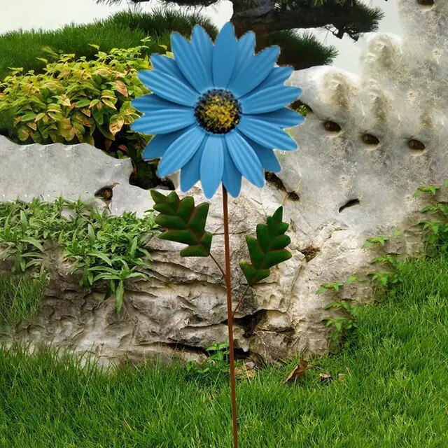 Lisslune | Whimsical Wind: Colorful Metal Windmill Decoration