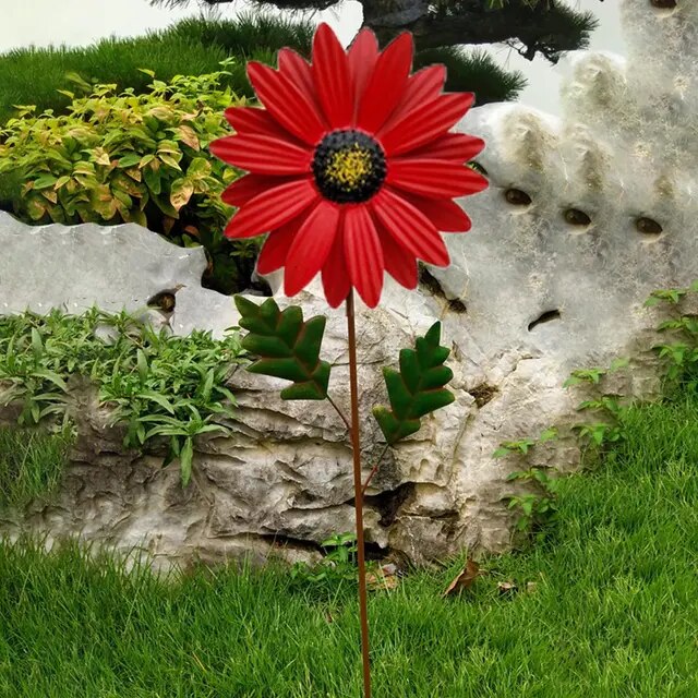 Lisslune | Whimsical Wind: Colorful Metal Windmill Decoration