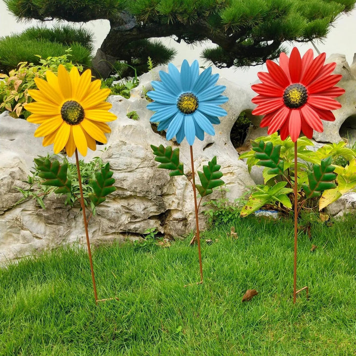 Lisslune | Whimsical Wind: Colorful Metal Windmill Decoration