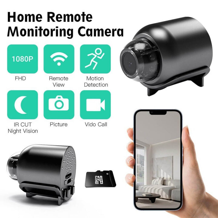 Lisslune | Waterproof HD Mini Camera With Night Vision and Wide Angle Lens IP WiFi 1080P HD 160° Wide Angle