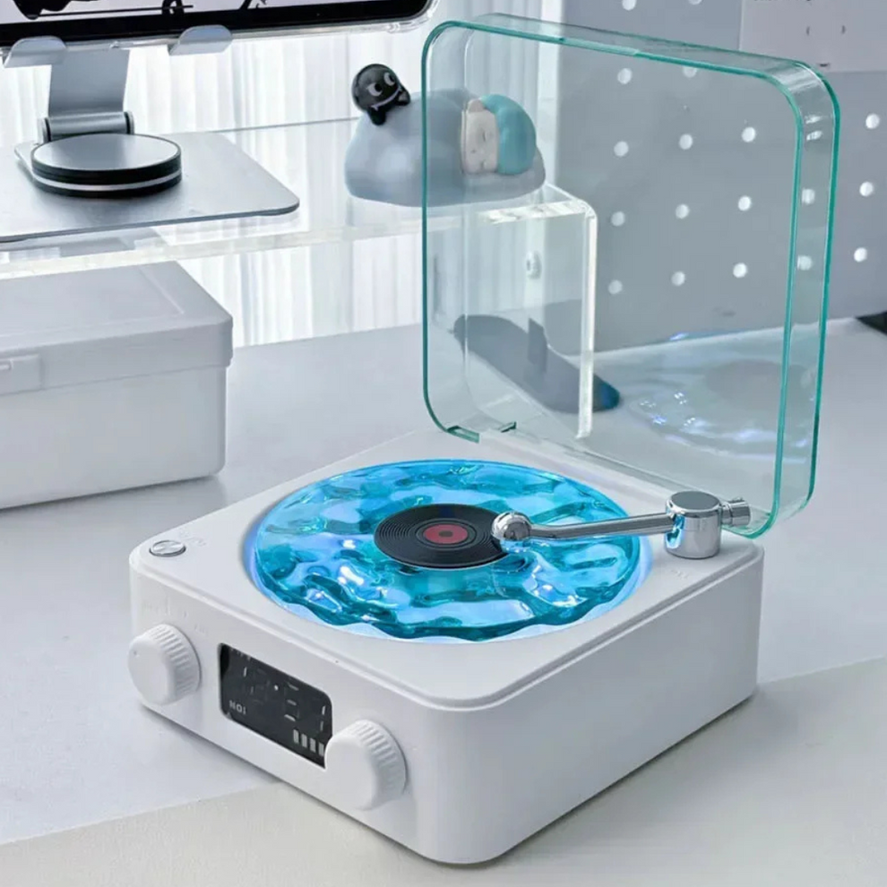 Lisslune | VintageVibe Soundbox - Retro Vinyl Speaker with Rotating Turntable