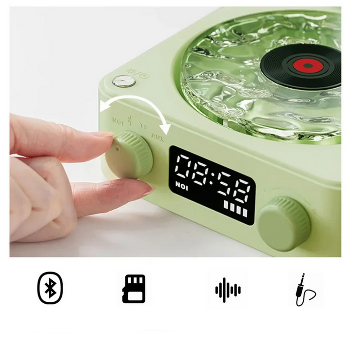 Lisslune | VintageVibe Soundbox - Retro Vinyl Speaker with Rotating Turntable