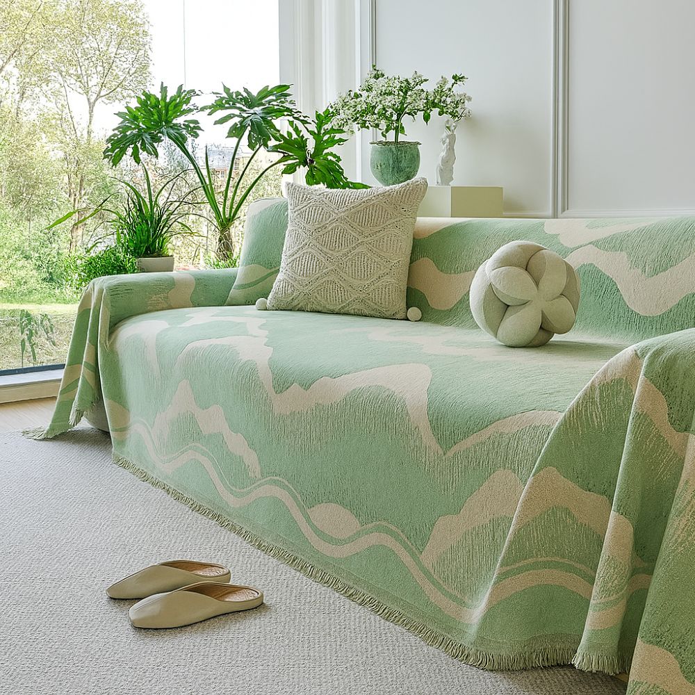 Lisslune | Wavescape Chenille Sofa Cover