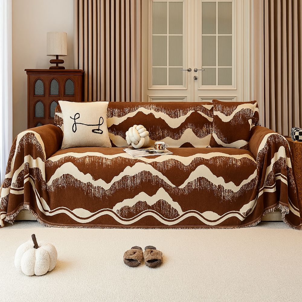 Lisslune | Wavescape Chenille Sofa Cover