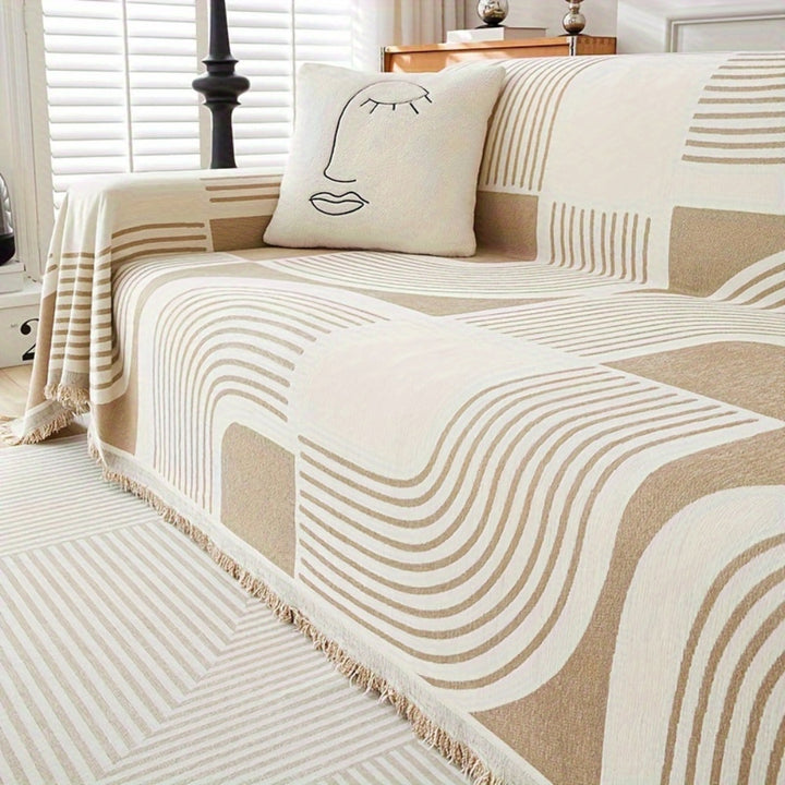 Lisslune | Wavy Stripe Boho Sofa Cover