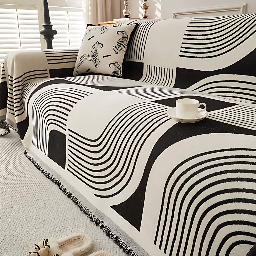 Lisslune | Wavy Stripe Boho Sofa Cover