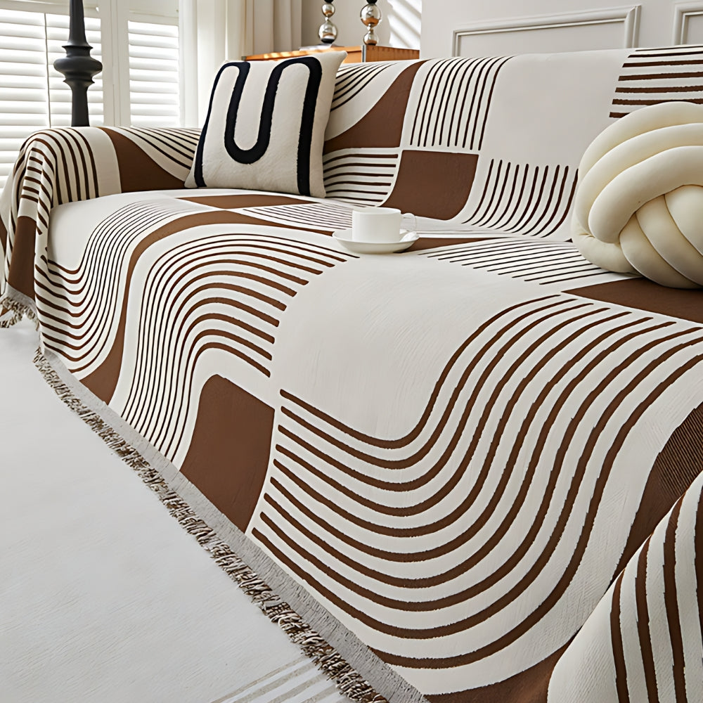 Lisslune | Wavy Stripe Boho Sofa Cover