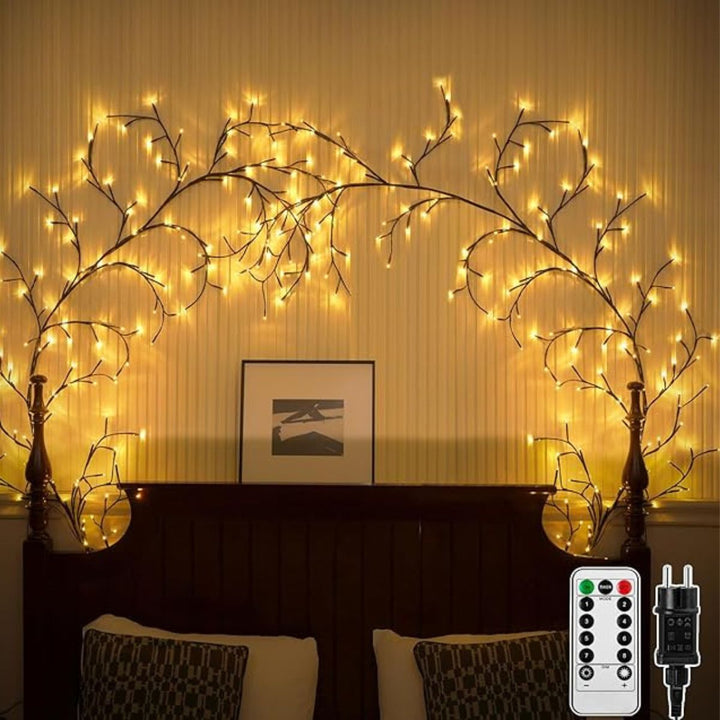 Lisslune | LED Grapevine Fairy Lights - 100 LED String Lights with Green Wire for Indoor & Outdoor Decoration, Parties, and Garden Use