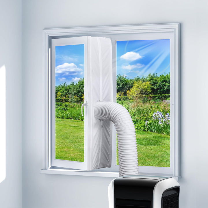 Lisslune | Window Seal for Air Conditioner 500cm, Window Seal for Mobile Air Conditioners with Zipper, Attachment Straps, Adhesive Tape, Suitable for Portable Air Conditioners (Pipe not included)