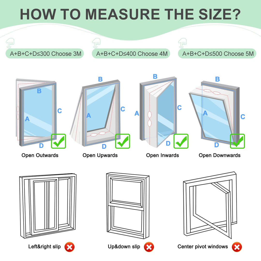 Lisslune | Window Seal for Air Conditioner 500cm, Window Seal for Mobile Air Conditioners with Zipper, Attachment Straps, Adhesive Tape, Suitable for Portable Air Conditioners (Pipe not included)