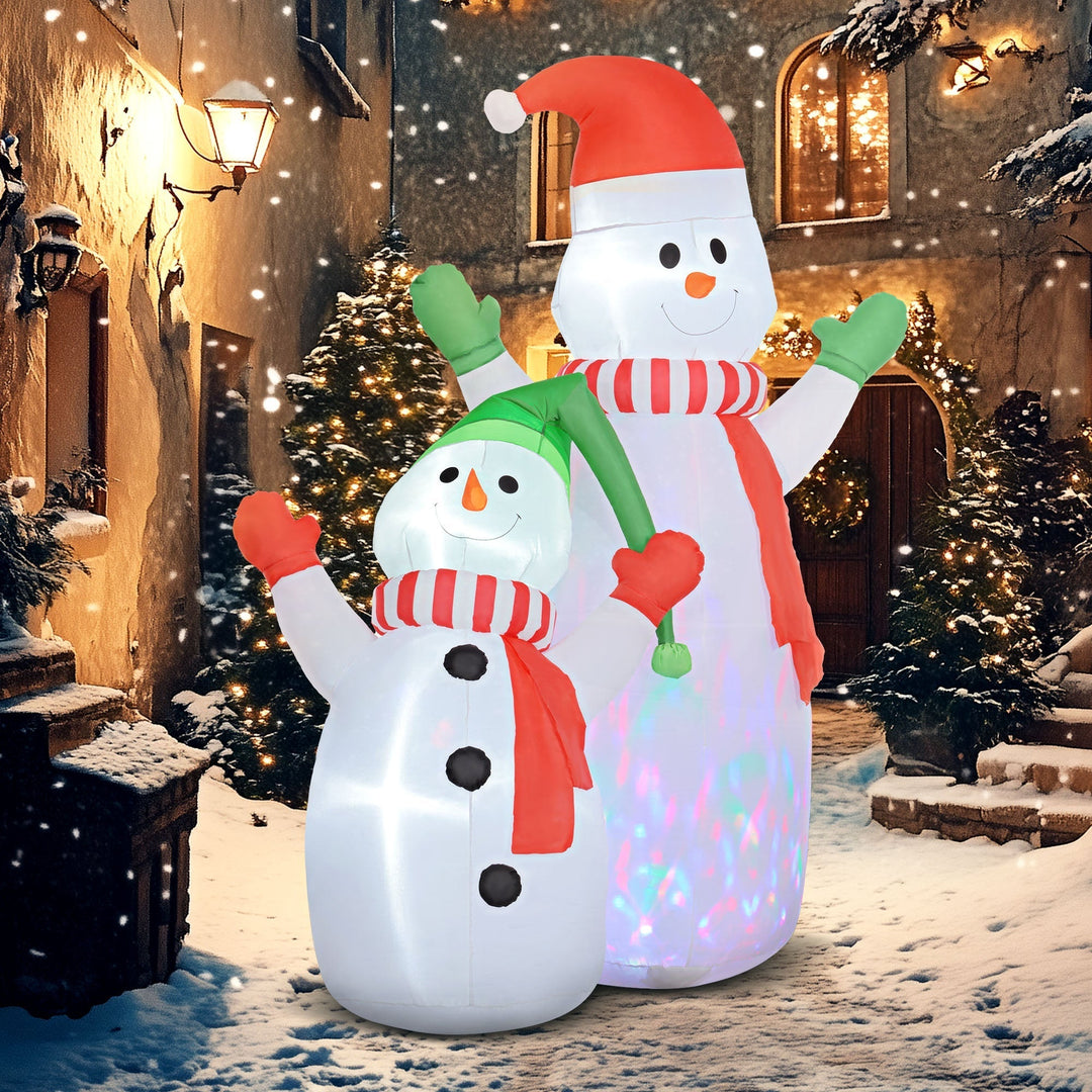 Lisslune | SnowGlow Inflatable Snow Family – 240 cm Christmas Decoration with LED Lighting and Fan