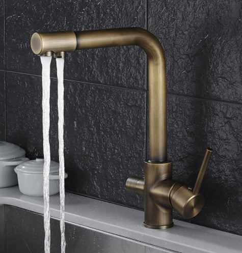 Lisslune | Filtered Water Kitchen Faucet Double Handle Faucet