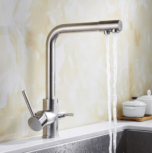 Lisslune | Filtered Water Kitchen Faucet Double Handle Faucet