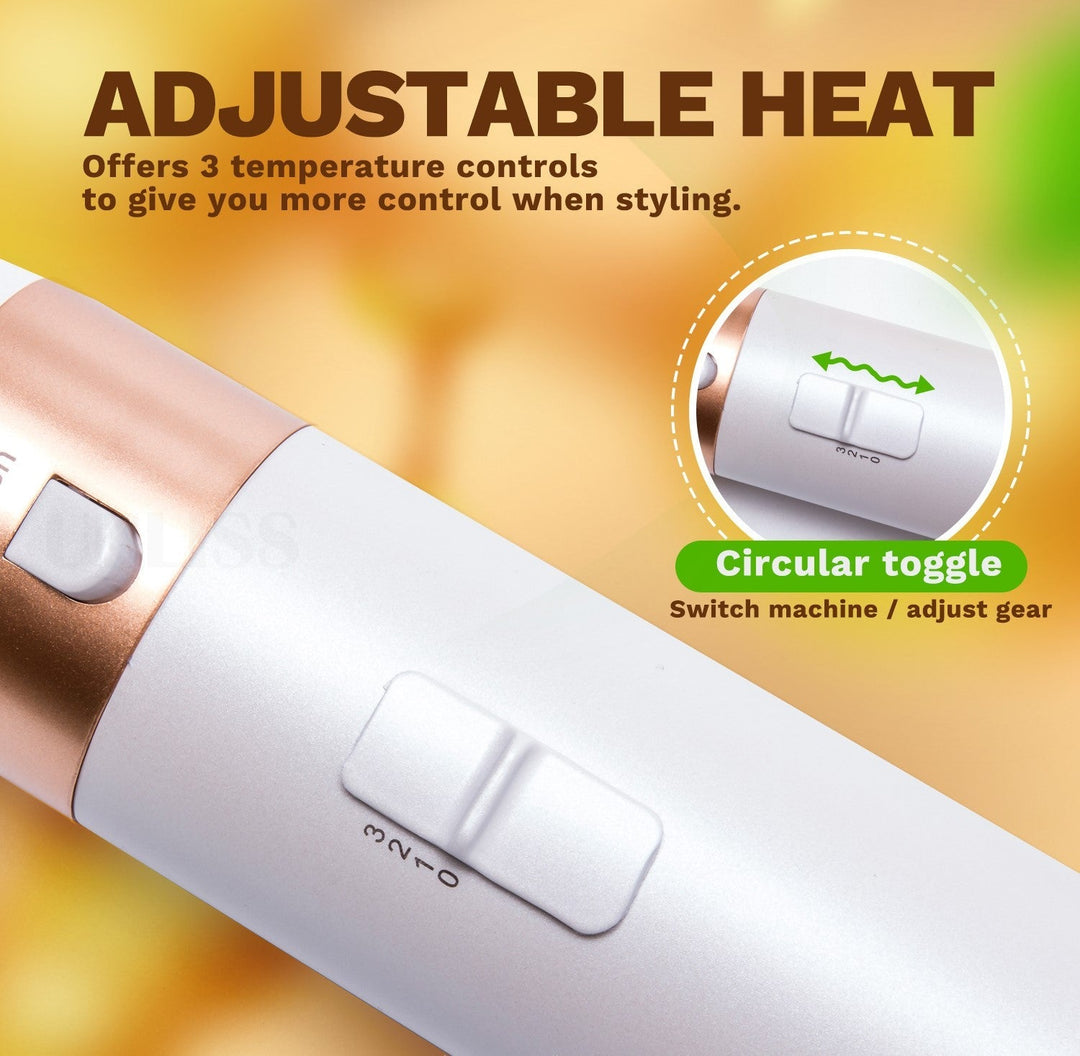 Lisslune | 5-in-1 Hair Styler | Auto Curler, Blow Dryer & Flat Brush for All Hair Types at Home