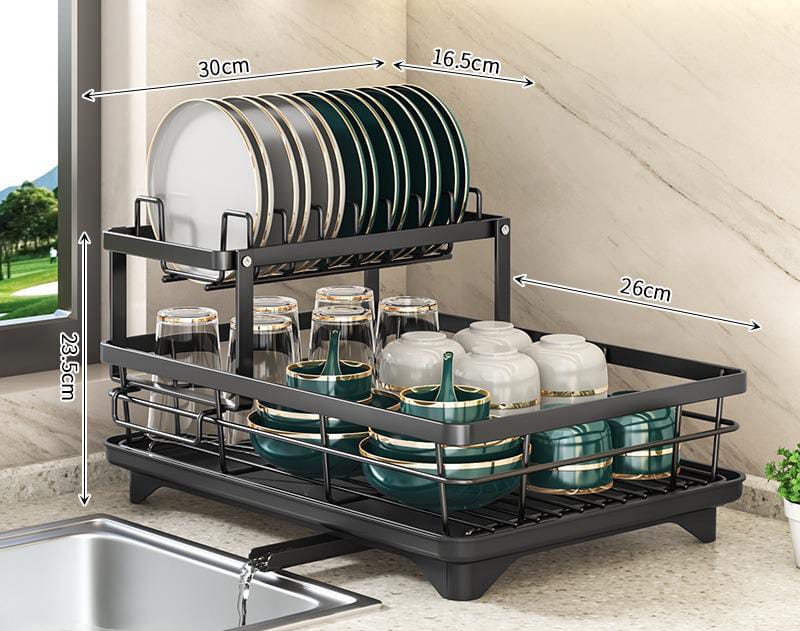 Lisslune | Adjustable Dish Drying Rack – Space-Saving Kitchen Drainer for Small & Large Kitchens
