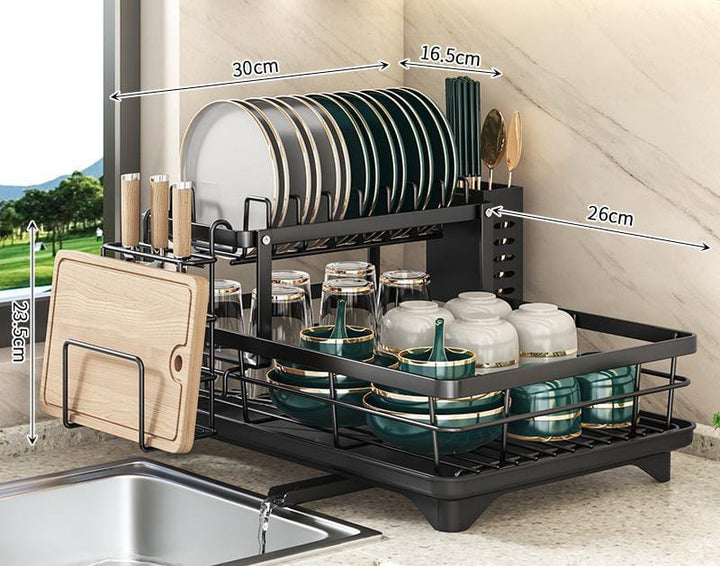 Lisslune | Adjustable Dish Drying Rack – Space-Saving Kitchen Drainer for Small & Large Kitchens