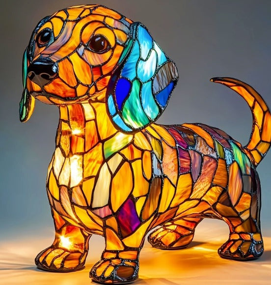 Lisslune | GlowPaw Dog Tribute Lamp – Handmade Acrylic Night Light for Dog Lovers (USB Powered)