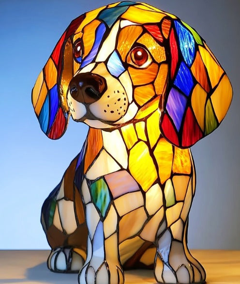 Lisslune | GlowPaw Dog Tribute Lamp – Handmade Acrylic Night Light for Dog Lovers (USB Powered)