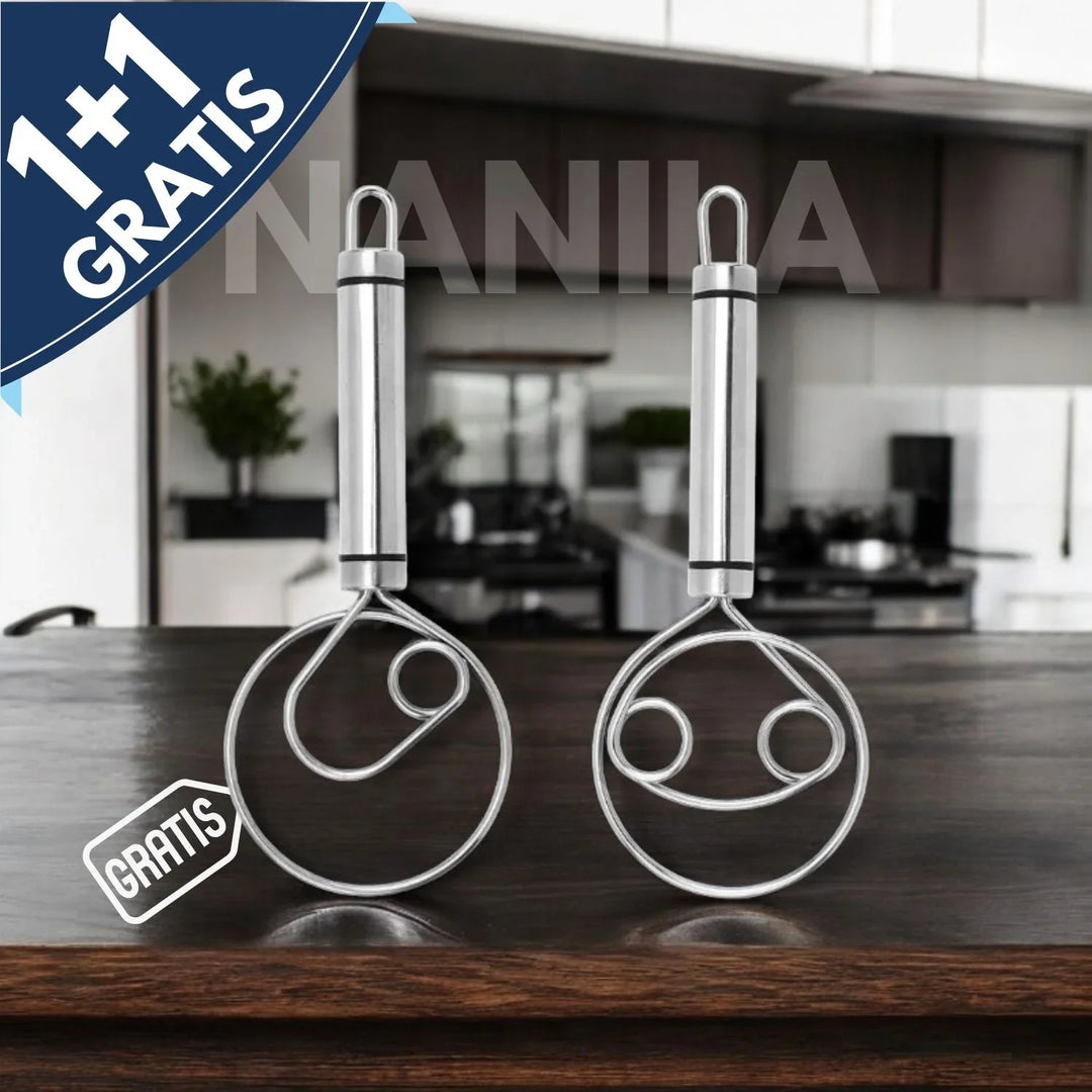 Lisslune | Robust Stainless Steel Danish Dough Whisk – Durable, Ergonomic Design for Versatile Baking & Cooking