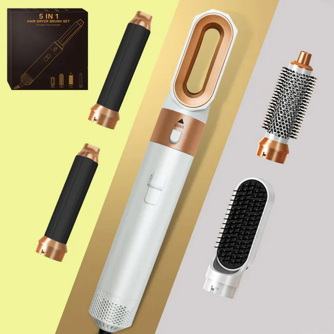 Lisslune | 5-in-1 Hair Styler | Auto Curler, Blow Dryer & Flat Brush for All Hair Types at Home