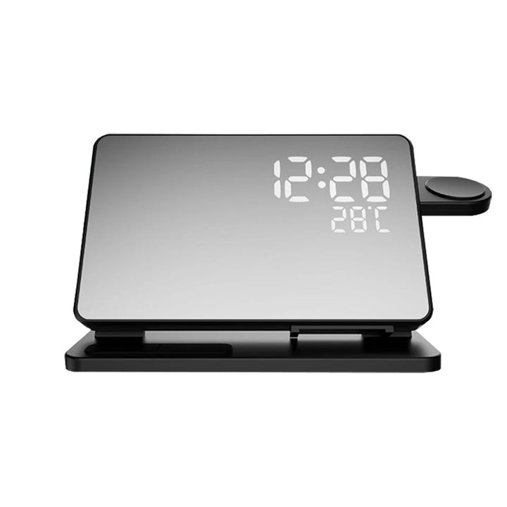 Lisslune | 3-in-1 Quick Charge Station | Premium Wireless Fast Charging Docking Station with Alarm Clock | for Apple iPhone, Watch & AirPods