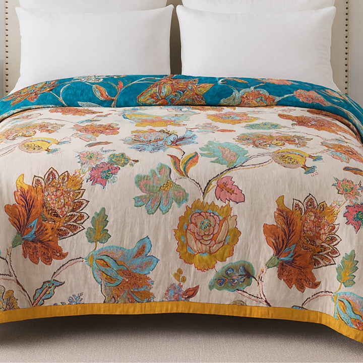 Lisslune | Wildbloom Reversible Flora Cotton Blanket
