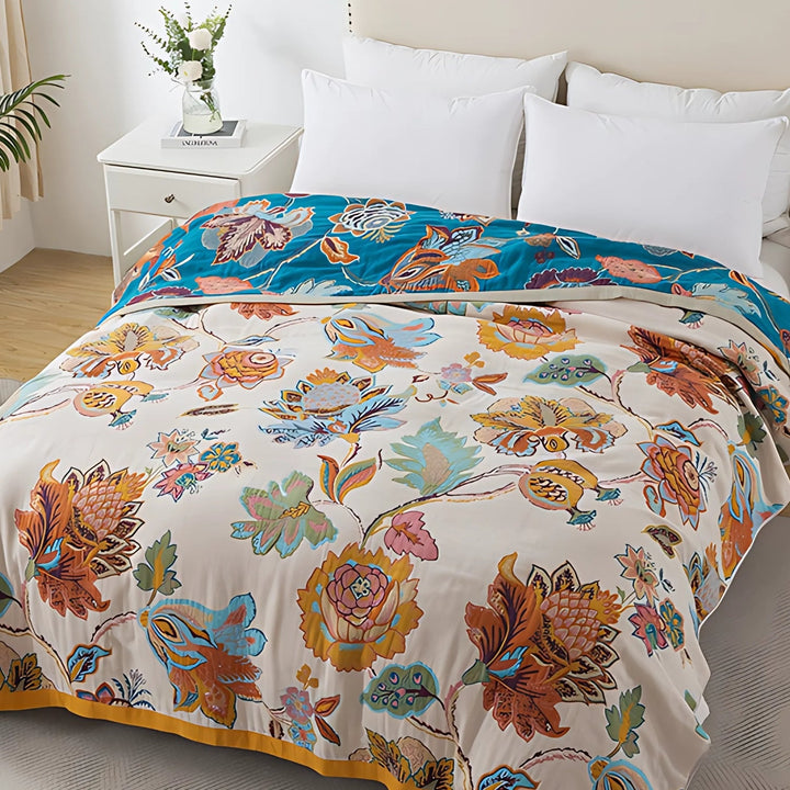 Lisslune | Wildbloom Reversible Flora Cotton Blanket