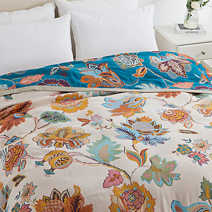 Lisslune | Wildbloom Reversible Flora Cotton Blanket