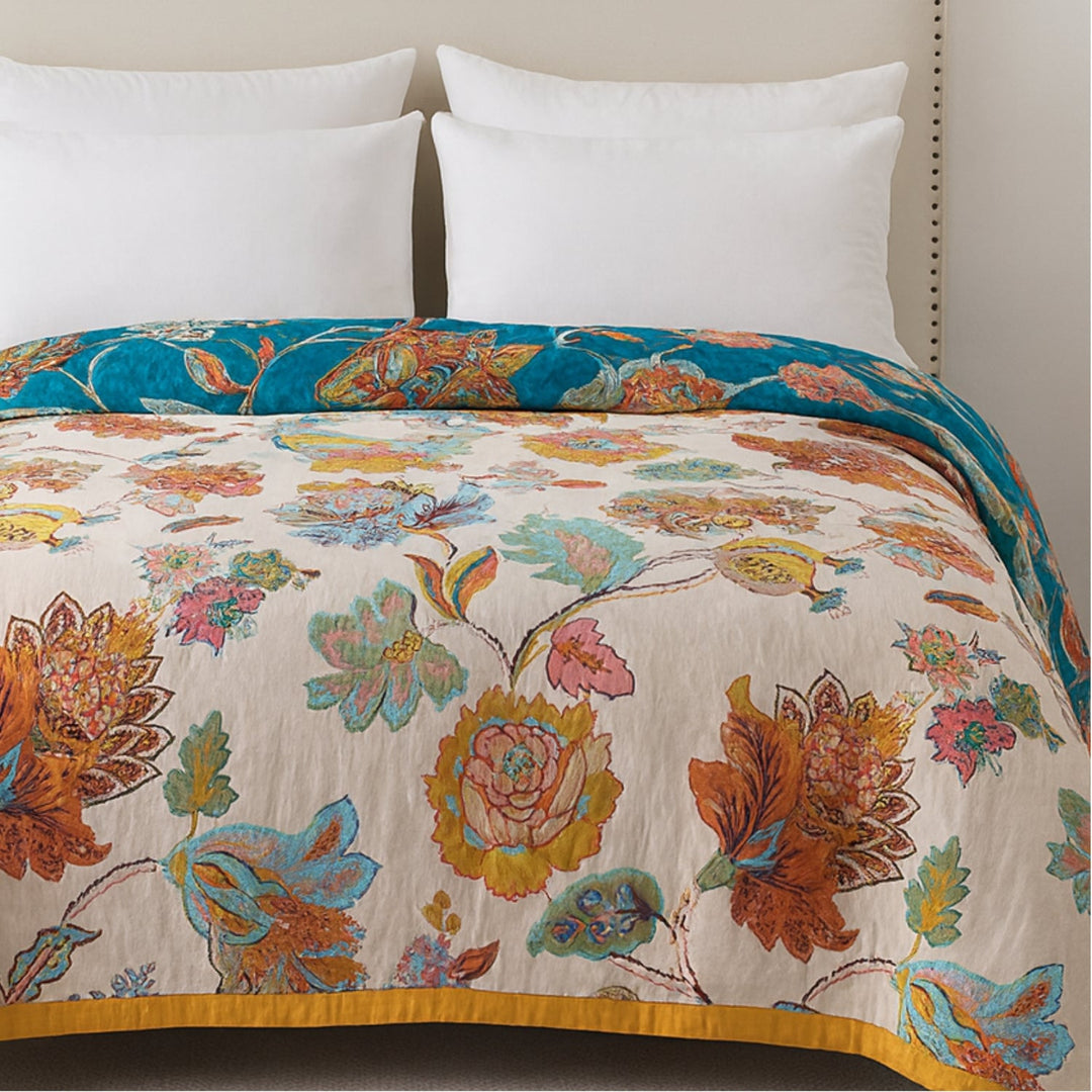 Lisslune | Wildbloom Reversible Flora Cotton Blanket